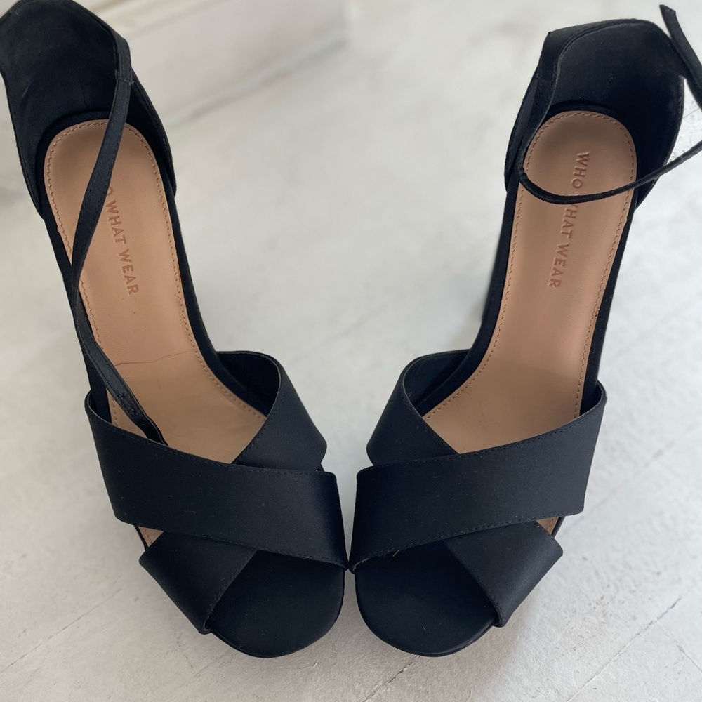 Dress up your favorite outfit. 
Sexy Who What Wear Black Platform Women's Heels